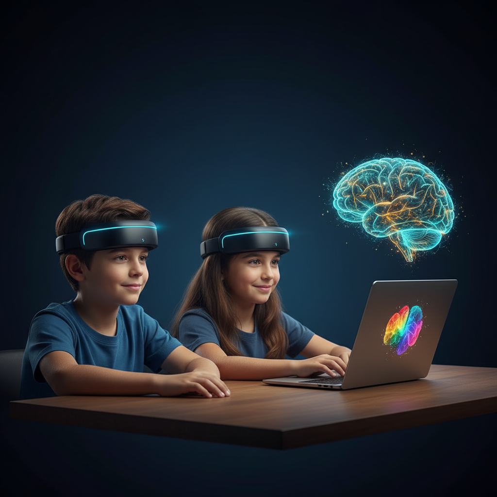 ילד עם חיישן Athena במהלך אימון נוירופידבק